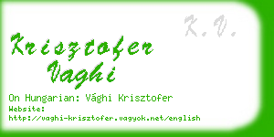 krisztofer vaghi business card
