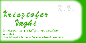 krisztofer vaghi business card